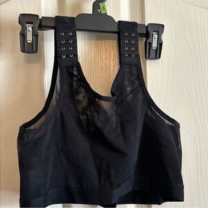 Shein Black Bra front snap closure adjustable strap snaps size L back support